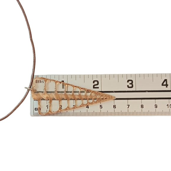 Center Cut Telescopium Shell Pendant Necklace Resin Filled Brown Natural - Picture 4 of 5